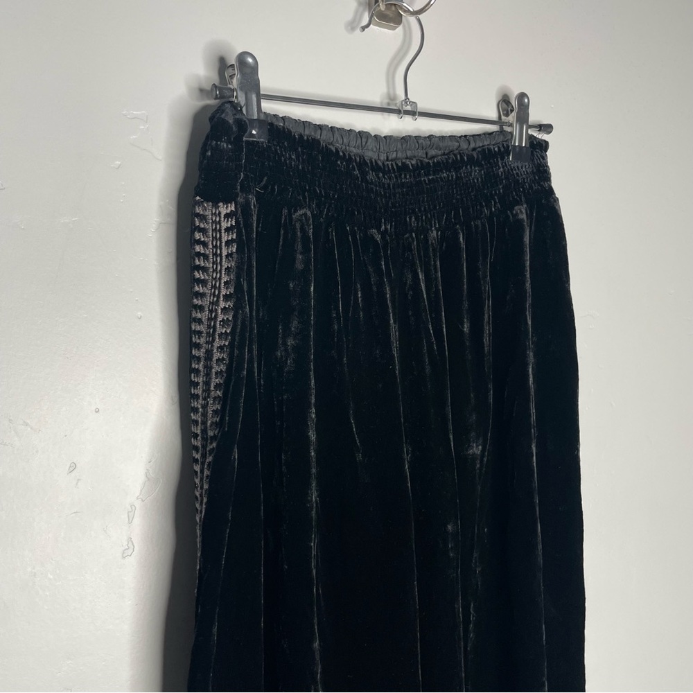 Johnny Was Hirsch‎ Black Velvet Embroidered Pants Black Medium - Picture 7 of 14